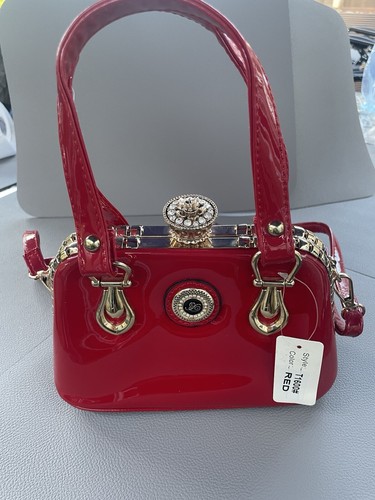 Red faux leather - , bag