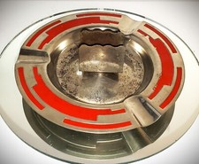 Vintage 1930s ART DECO CHASE Painted Nickel Ashtray & Matchbook Holder Nostalgia