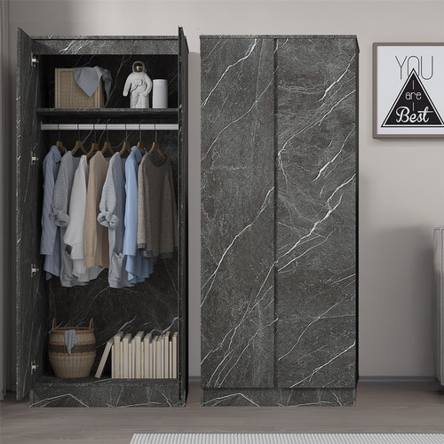 Zita grey marble 2pc wardrobe - zita,