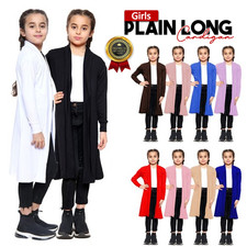 Girls Maxi Long Length Boyfriend Cardigan Open Front Long Full Sleeve Sweater