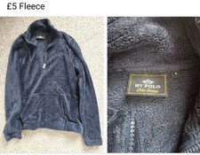 HV Polo Top Women's Size Small Navy Fleece