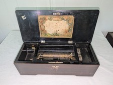 Antique 1800's Victorian Swiss Cylinder Music Box for restoration