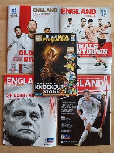 Four england match programmes - match,