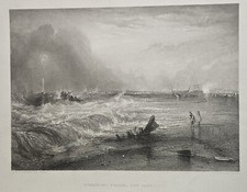 STRANDED VESSEL OFF YARMOUTH - Antique Print, JMW Turner / R Brandard