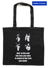 And in the end the love you take... Tote Bag The Beatles homage 60s music retro