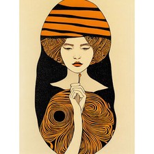 Woman Portrait Retro Mid