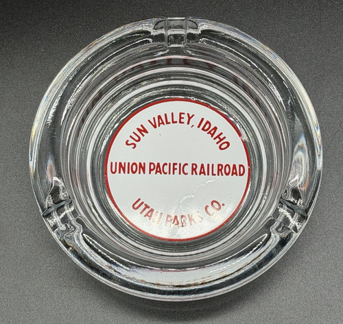 Glass advertising ashtray - glass, sun