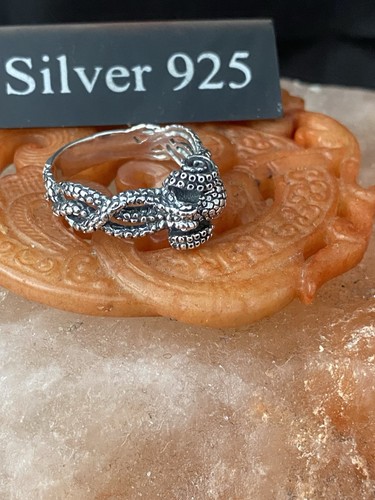 Solid silver octopus ring - silver,