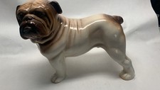 Vintage Melba Ware Bulldog Figurine Glossy Ceramic Dog Statue