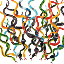 24 Pieces Small Plastic Snakes Realistic Rubber Fake Snake 4 Inch Assorted Co..