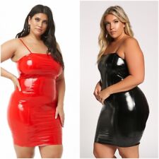 Plus Size Women Slinky Leather