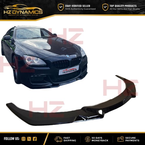 Gloss black front lip splitter - black,