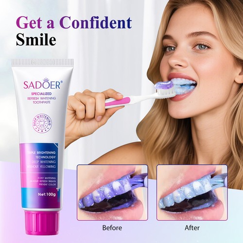 Purple whitening toothpaste - purple,