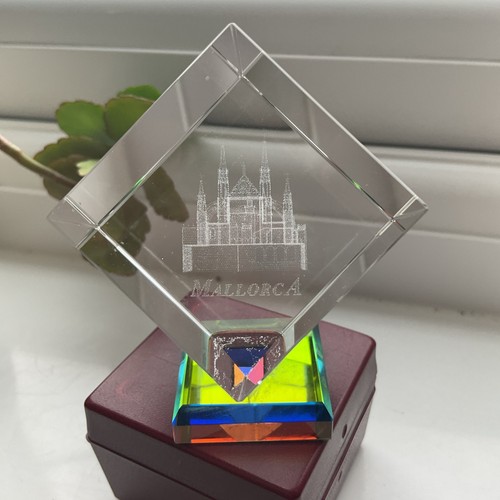 Ornamental glass cube - ornamental,