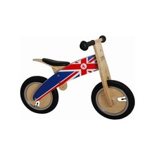 Kiddimoto Union Jack Kurve Wooden Balance Bike - Age 3+