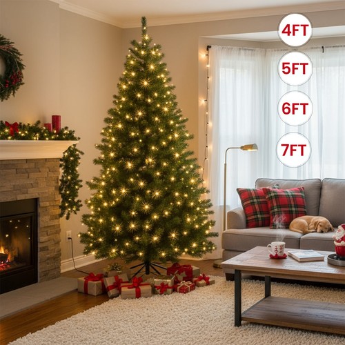 7ft pre lit christmas - lit,