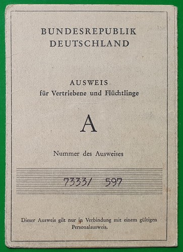 Card for expellees and - for,