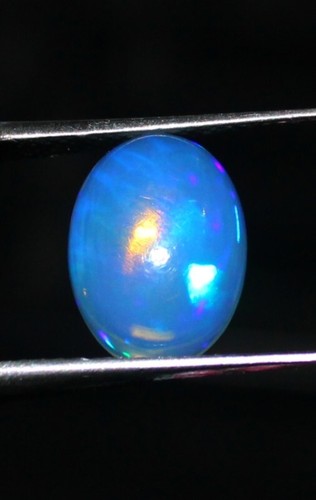 Blue fire opal gemstone multi - blue,