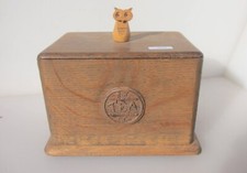 Vintage Wooden Tea Caddy Storage Box Old Hand Crafted Owl Wood "E.T Tea &Co"