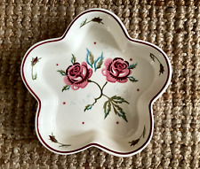 Emma Bridgewater Cookware Pink Rose Flower Shaped Ceramic Serving Baker Dish