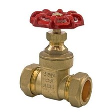 BRASS COMPRESSION GATE VALVE - Sizes 15mm To 54mm