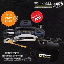 KARTT Recovery Electric Winch 13500lb 12v Synthetic Rope 2 Wired/Wireless Remote