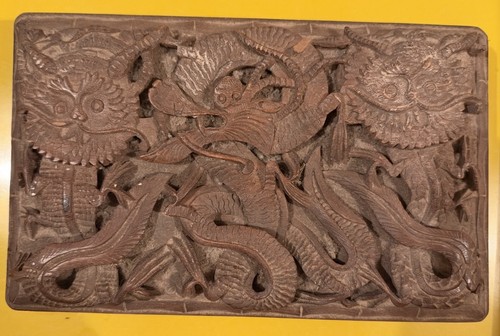 Carved wooden lidded - wooden,