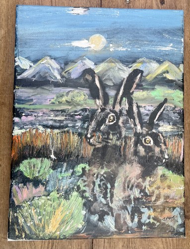 Original hare acrylic painting - original,