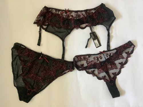 Suspender thong brief set - thong, &