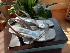 Silver Slingback kitten heel