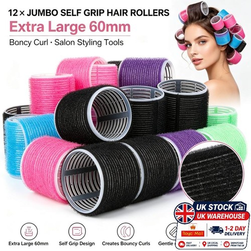 12x jumbo hair rollers - 12x,
