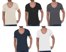 Men`s 2 Pack Premium Cotton V Neck Short Sleeve Fitted Casual T-Shirt