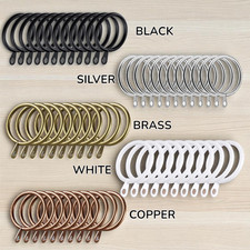 Metal Curtain Rings Hanging Hooks Eyelet 30mm 38mm internal diameter pole rod