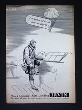 Original 1940 Advert Irvin Air Chute Parachute Safety Equipment