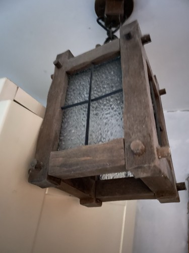 Vintage wooden ceiling light - ceiling,