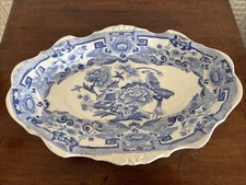 Antique Masons Patent Ironstone Asiatic Pheasant Dish