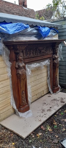 Fireplace surround wood - fireplace,