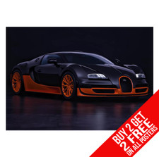 BUGATTI CHIRON VEYRON SUPERCAR POSTER PIC ART PRINT A4 A3 - BUY 2 GET ANY 2 FREE