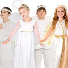 Nativity Holy Angels Kids Fancy Dress Christmas Xmas Religious Childs Costumes