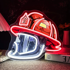 Firefighter Helmet Neon Sign |