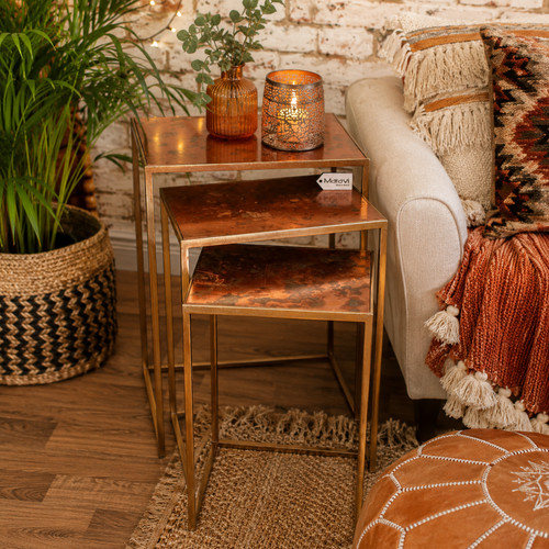Itawa tall nest tables gold - of,