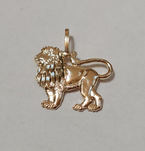 New 14k yellow gold lion - new,