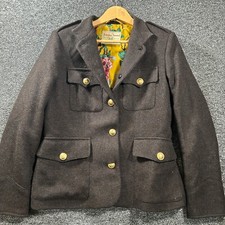 Joules Blazer Jacket Size 14 Brown Tweed Wool Equestrian Country Peyton Classic