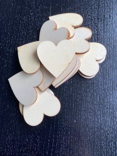15x wooden love hearts craft - love,
