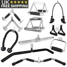 Multi Cable Machine Attachment Lat Pulldown Tricep Press Rowing V Bar Gym Gear