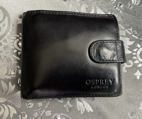 Osprey black leather wallet - black,