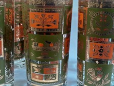 Six Mid Century Highball Tumblers / drinking Glasses ~ Colony .