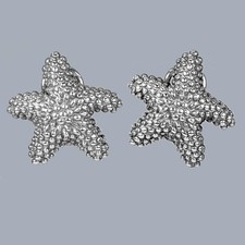 Vintage Tiffany & Co Large Bumpy Starfish Earrings Rare Textured Silver Clip Ons