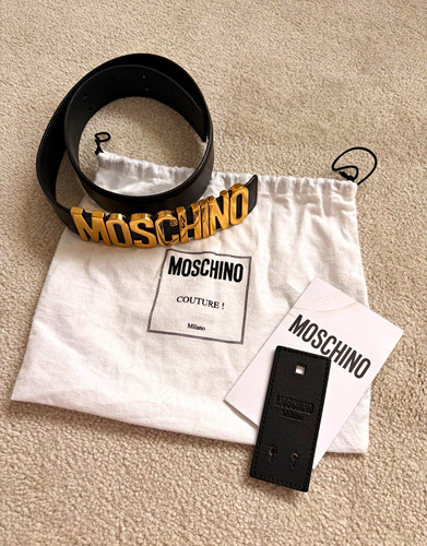 Moschino black leather fashion - black,