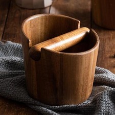 Espresso Knock Box,Coffee Knock Box for Barista,Wooden Coffee Grind Knock Box